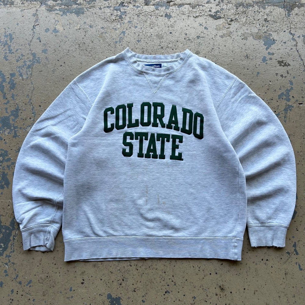 Gear For Sports Colorado State Sweatshirt Mens Medium Gray Big Cotton Distressed
